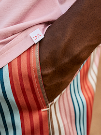 Men's Cotton Satin Lounge Trousers in Multi Stripe