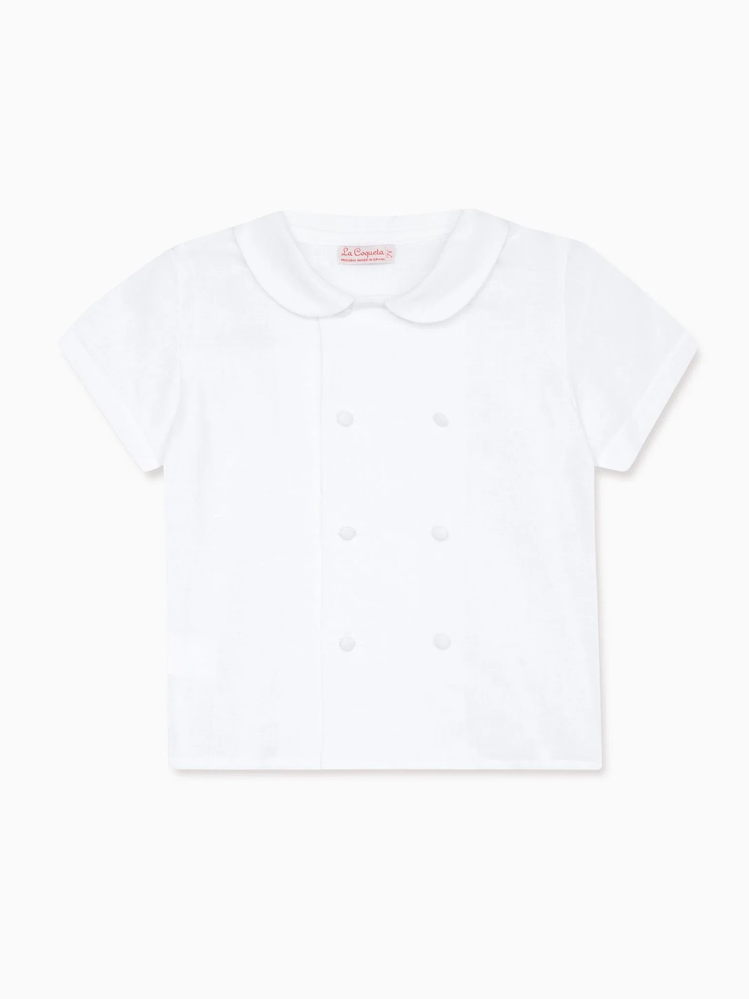Image of White Toni Ceremony Short Sleeve Boy Shirt