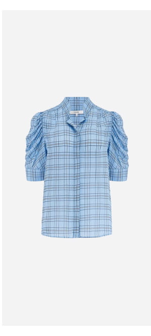 The Plaid Gillian Top In Blue Multi