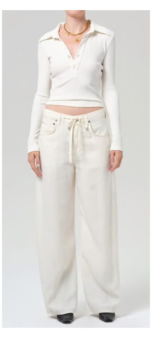 Brynn Drawstring Linen Trouser In Vanilla