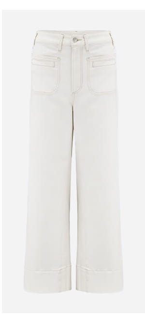 Anessa Wide Jean With Welt Pockets In Toasted Ecru