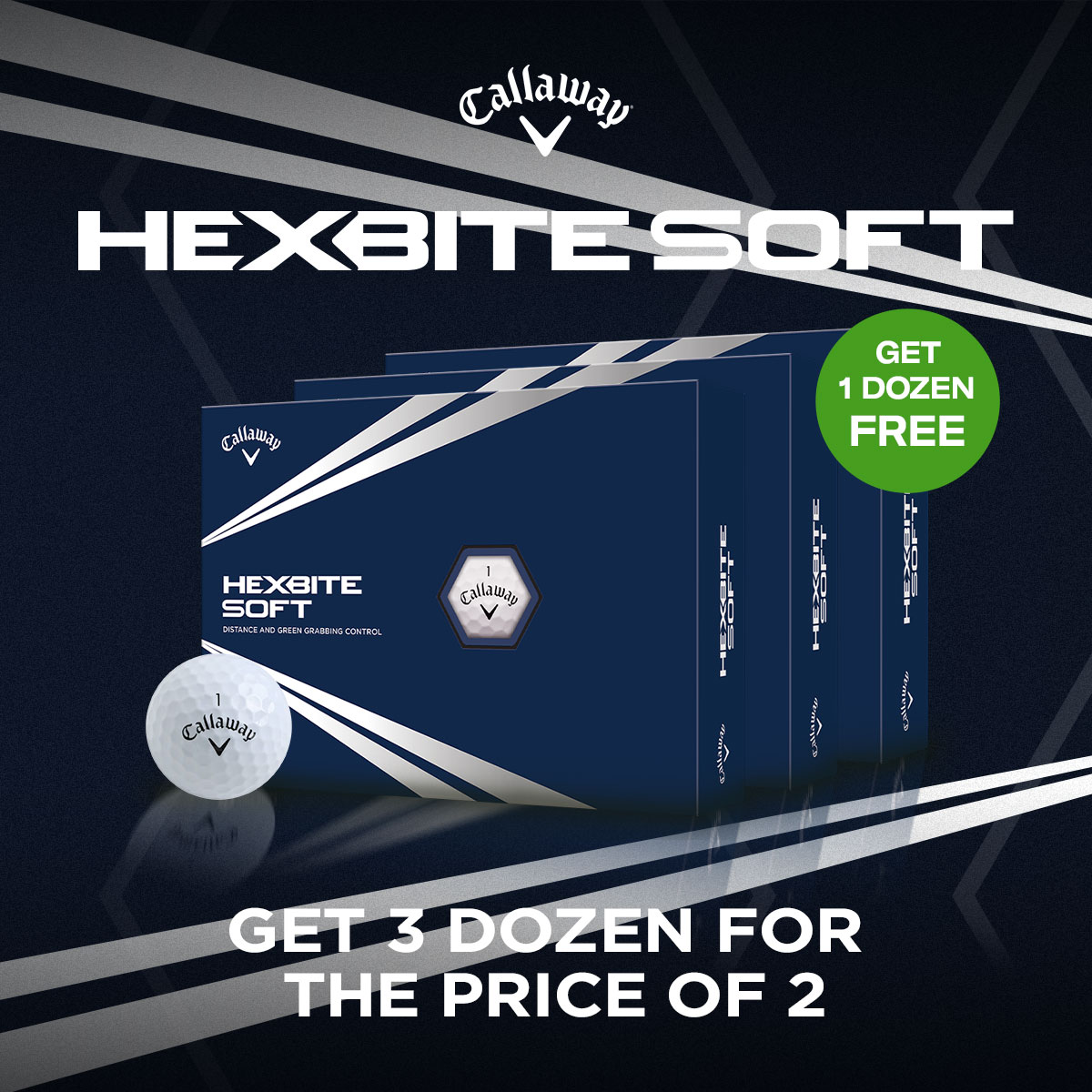 Callaway Hex Bite Soft Balls 3 For 2