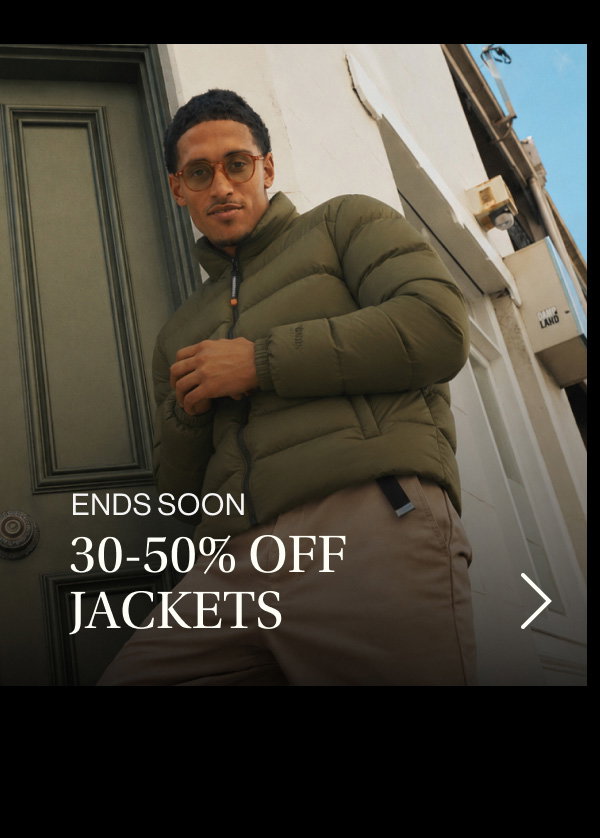 Ends Soon: 30-50% Off Jackets