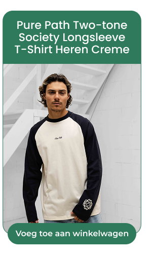 Pure Path Two-tone Society Longsleeve T-Shirt Heren Creme