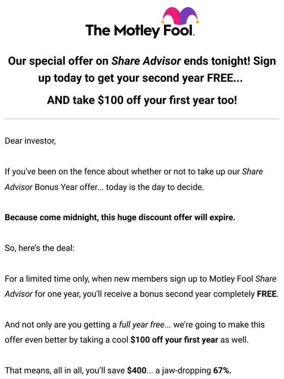 Your free bonus year offer is pending