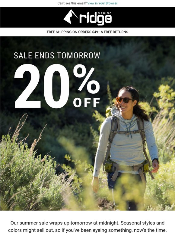 Don't miss 20% off everything