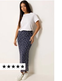 M&Co Petite Navy Blue Polka Dot Mesh Maxi Skirt