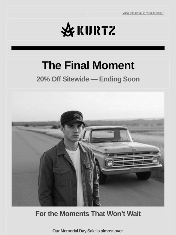 Last Chance for 20% Off Sitewide