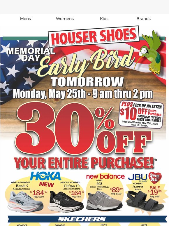 🐦Memorial Day Savings are coming up!!  Celebrate tomorrow with 30% Off! + $10 Off 🐦