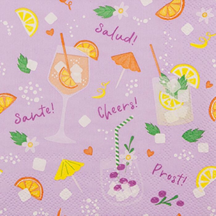 Cocktail-Servietten «Cocktail Party», 20 Stück, 3-lagig, 25x25 cm , multi-color