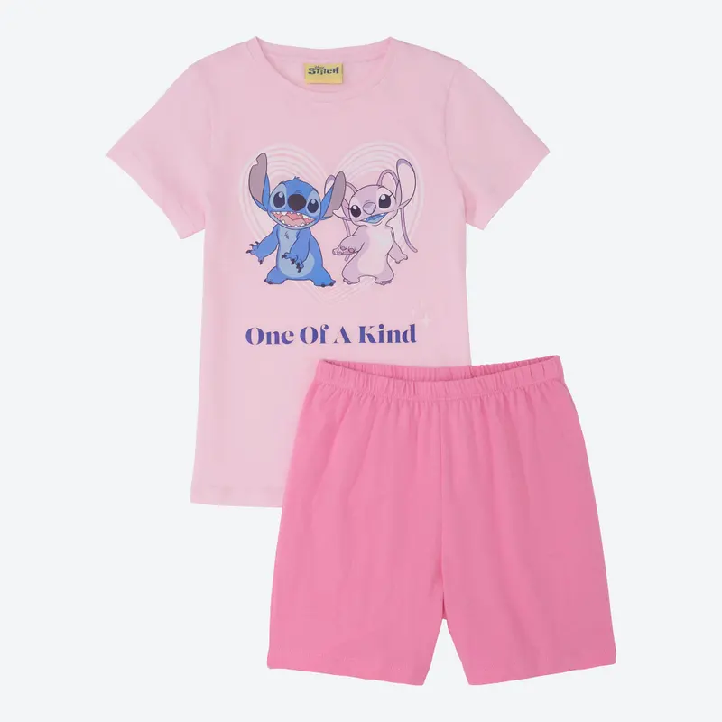 Lilo & Stitch Kinder-Mädchen-Shorty aus Baumwolle, 2-teilig