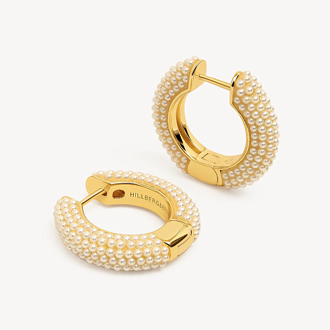 Cream Pearl Hoop Earrings