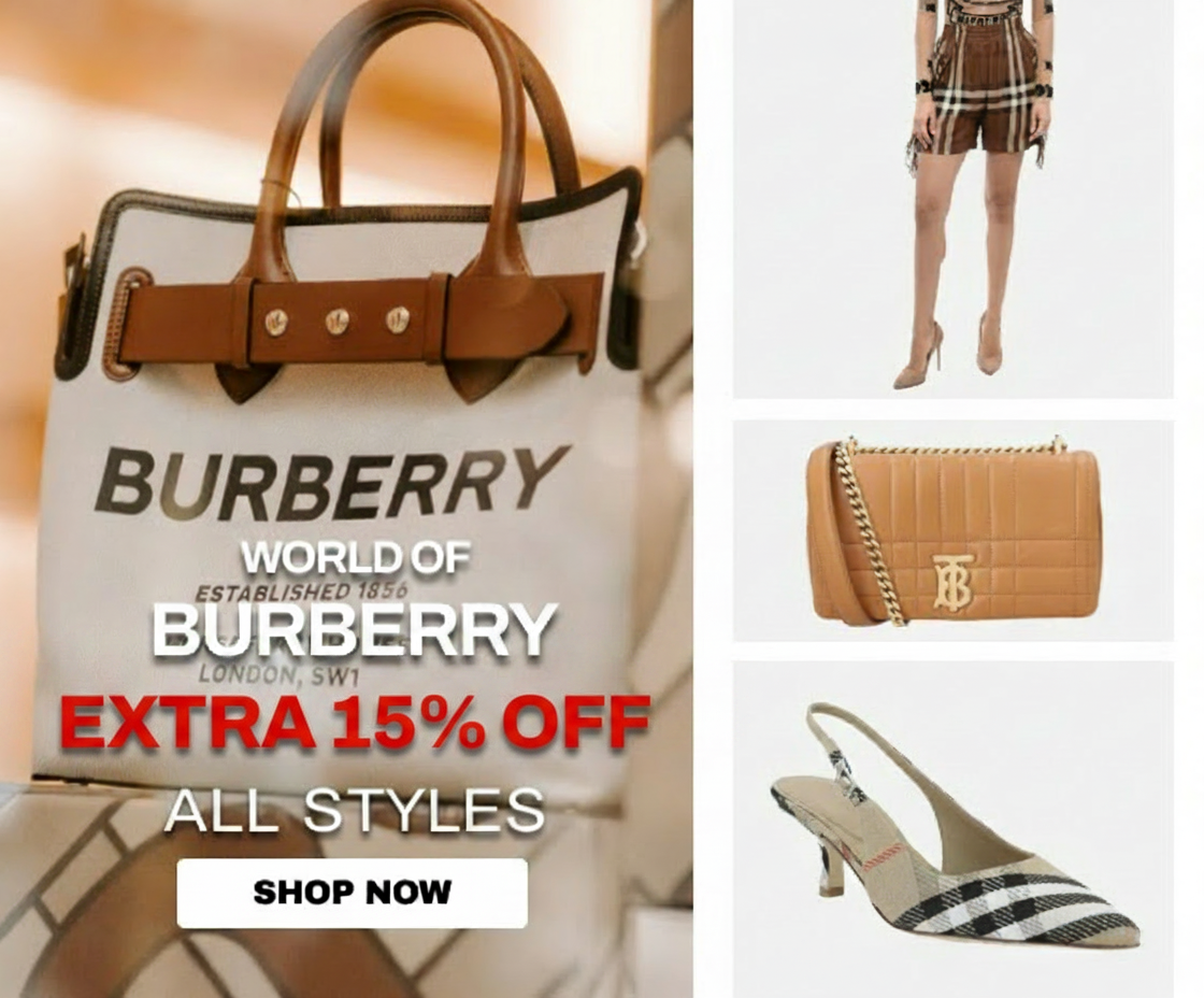 Burberry ad: Extra 15% off all styles, shop now.