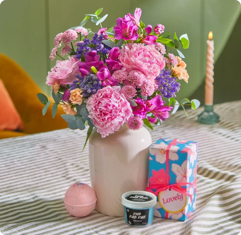 Image: A Bloom & Wild Zuri Bouquet and Lovely Lush Gift