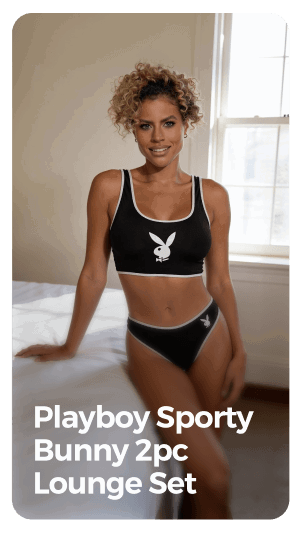 playboy sporty bunny 2pc lounge set