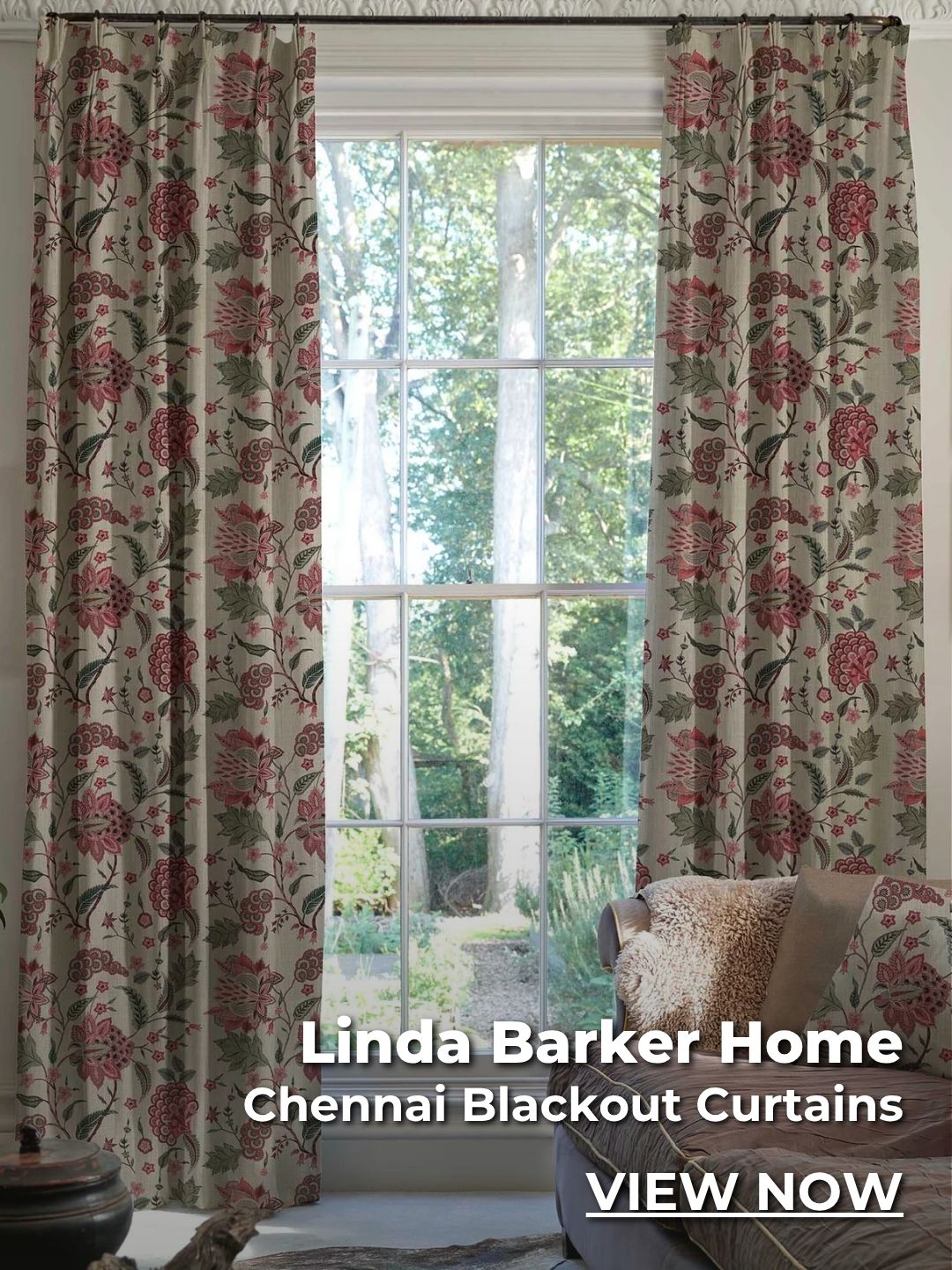 Linda Barker Home Chennai Blackout Made To Measure Curtains Paprika