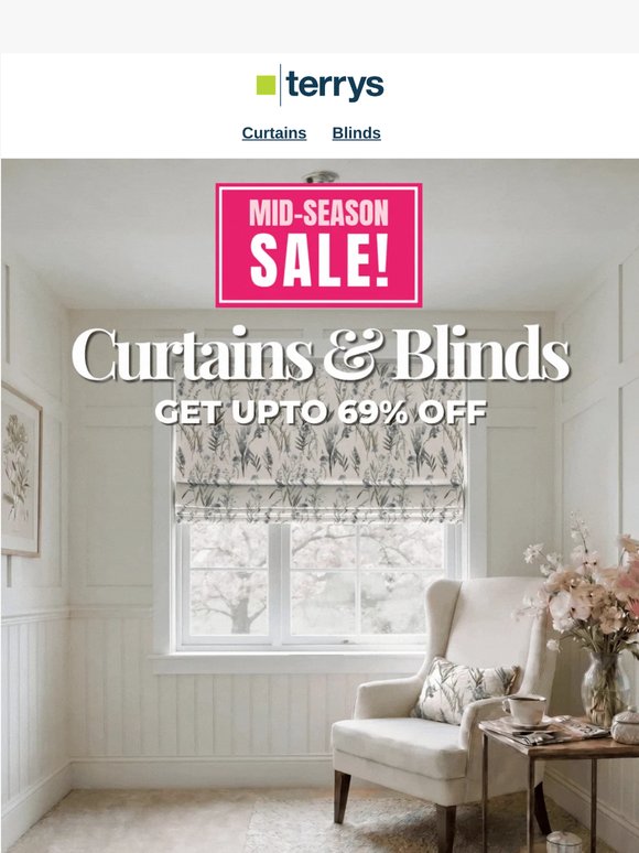 SALE: 👉 UPTO 69% OFF CURTAINS & BLINDS