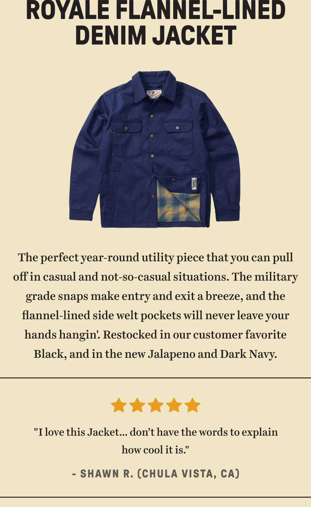 Royale Limited Edition Flannel-Lined Denim Jacket
