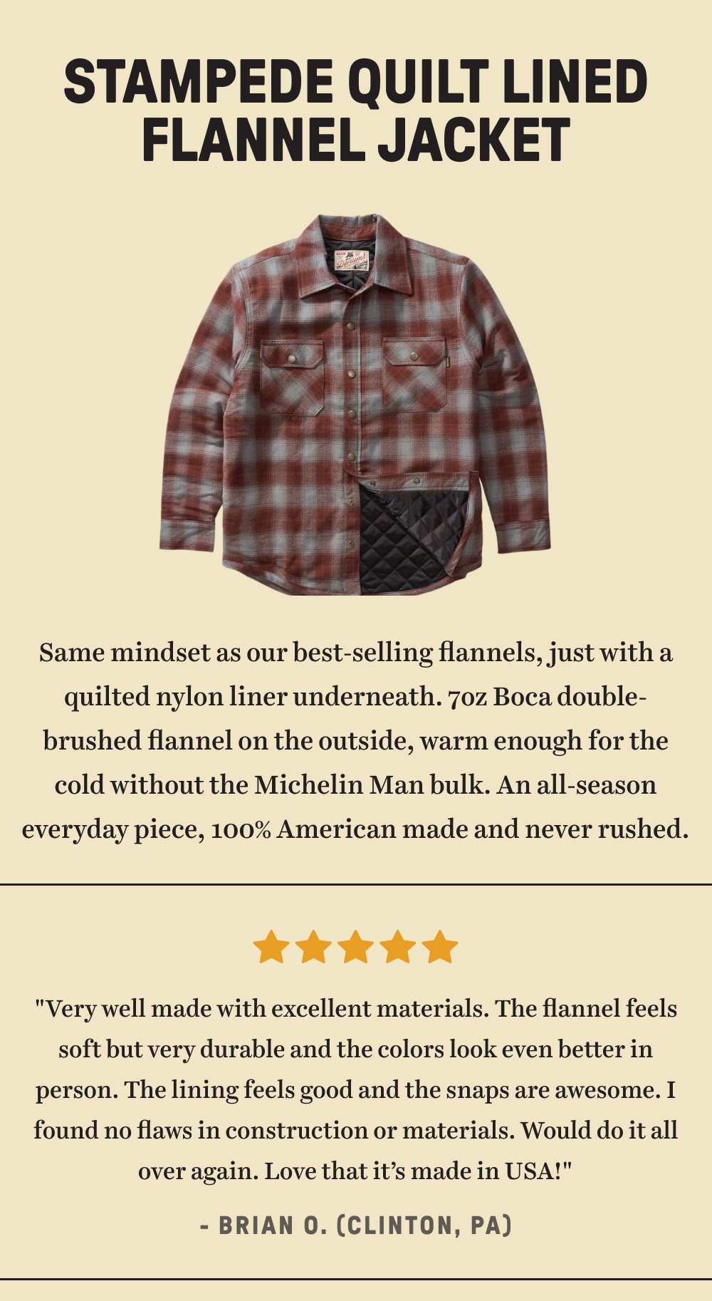 Stampede Quilt Lined Flannel Jacket
