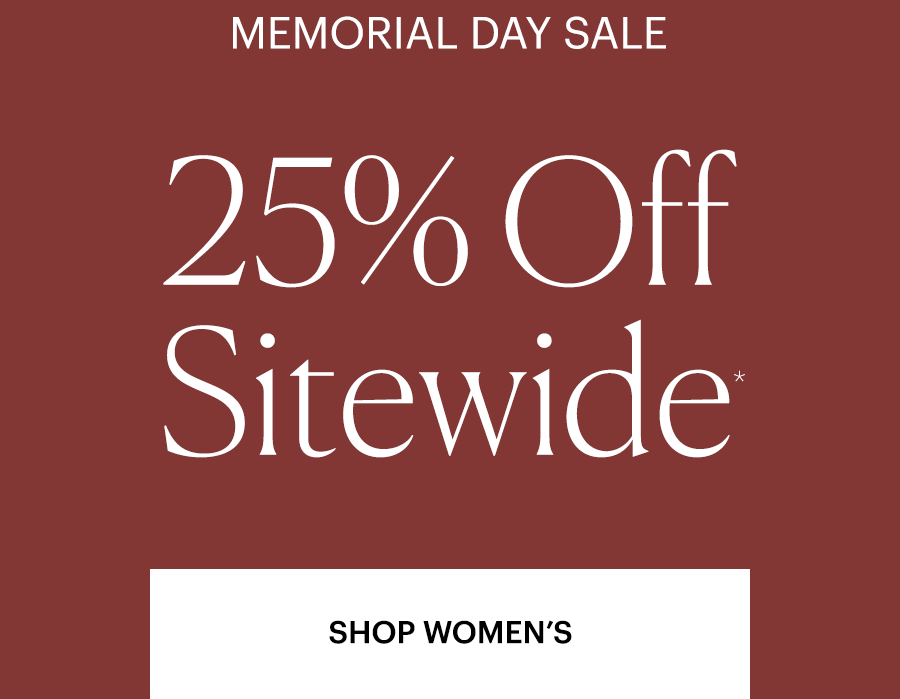 Memorial Day Sale: 25% Off Sitewide. Shop Women's - Solid background of an earthy reddish color with slight brown tint.