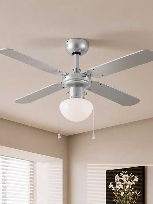 Mirage 42 inch Ceiling Fan with Reversible Blades and Glass Shade