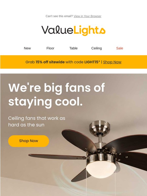 Cool off with 15% off ceiling fans