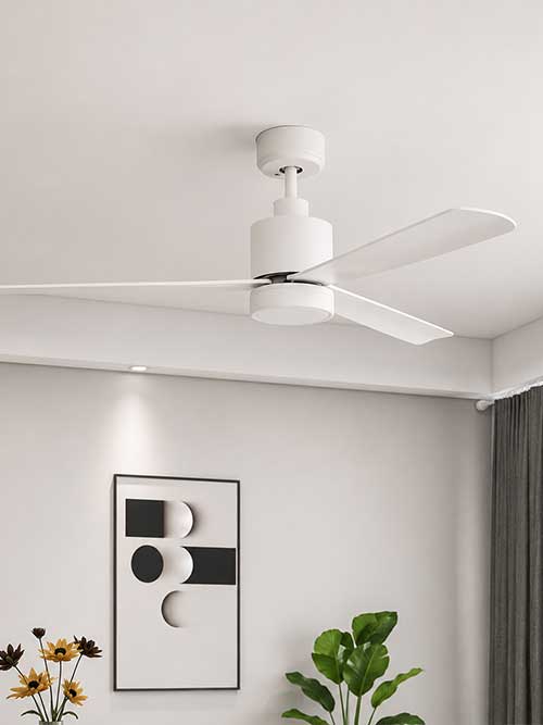 Matte White 52 Inch 3 Blade Integrated LED Ceiling Fan with Remote Control