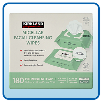 Kirkland Signature Micellar Facial Cleansing Wipes 180-Count