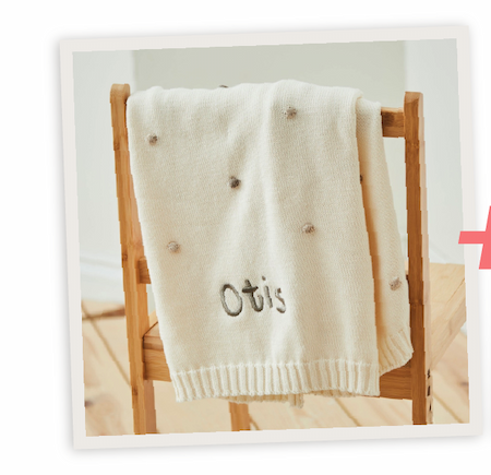 Personalised Neutral Spot Bobble Blanket