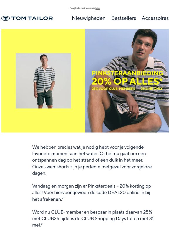 Tot 25% korting op zwemshorts - Pinksteraanbiedingen ⛱️
