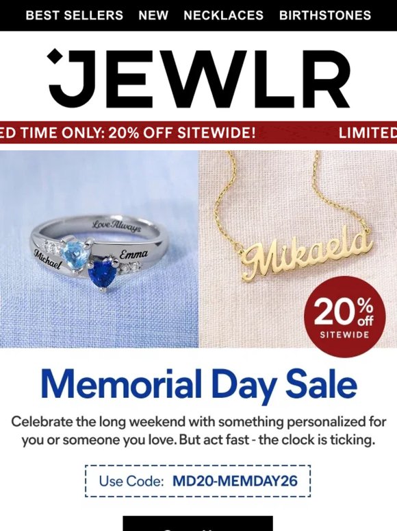 72 HRS ONLY: 20% off Sitewide!