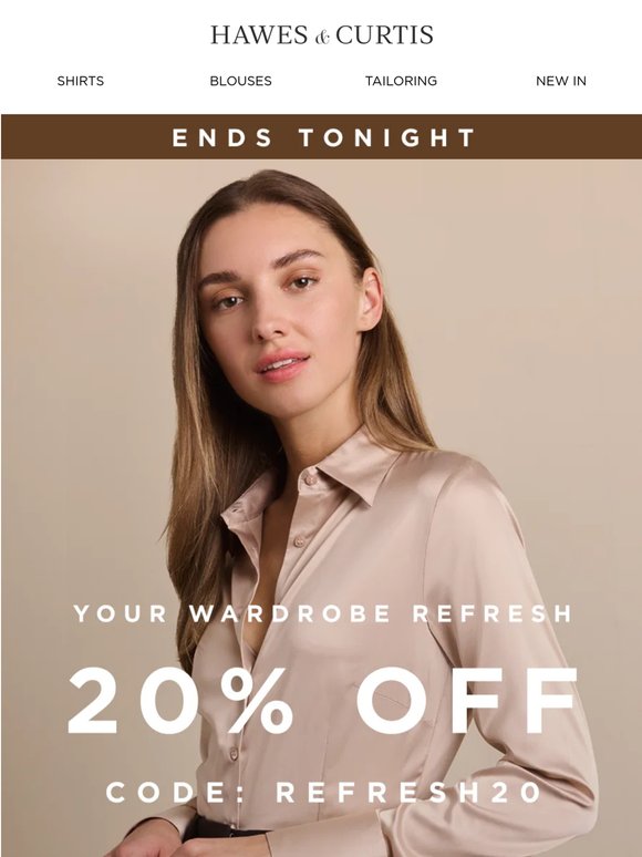 20% Off Ends Tonight