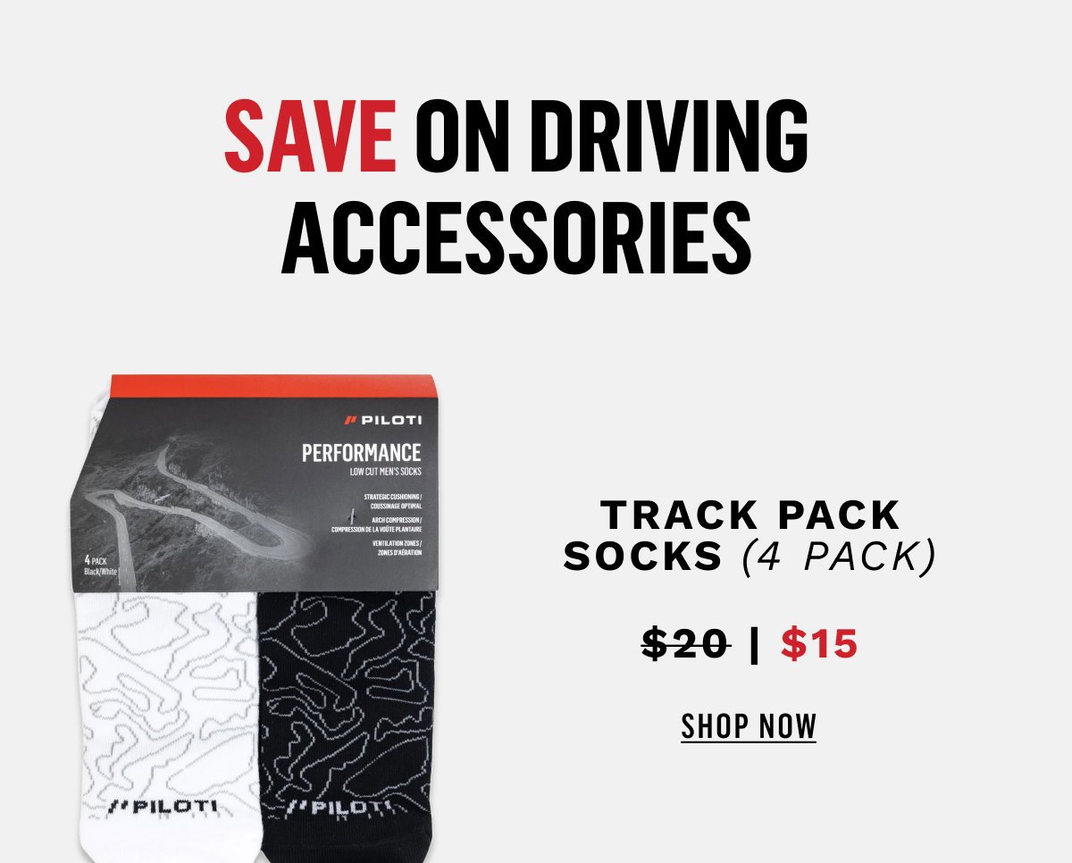 Save on Driving Accessories - Track Pack Socks 4 Pack