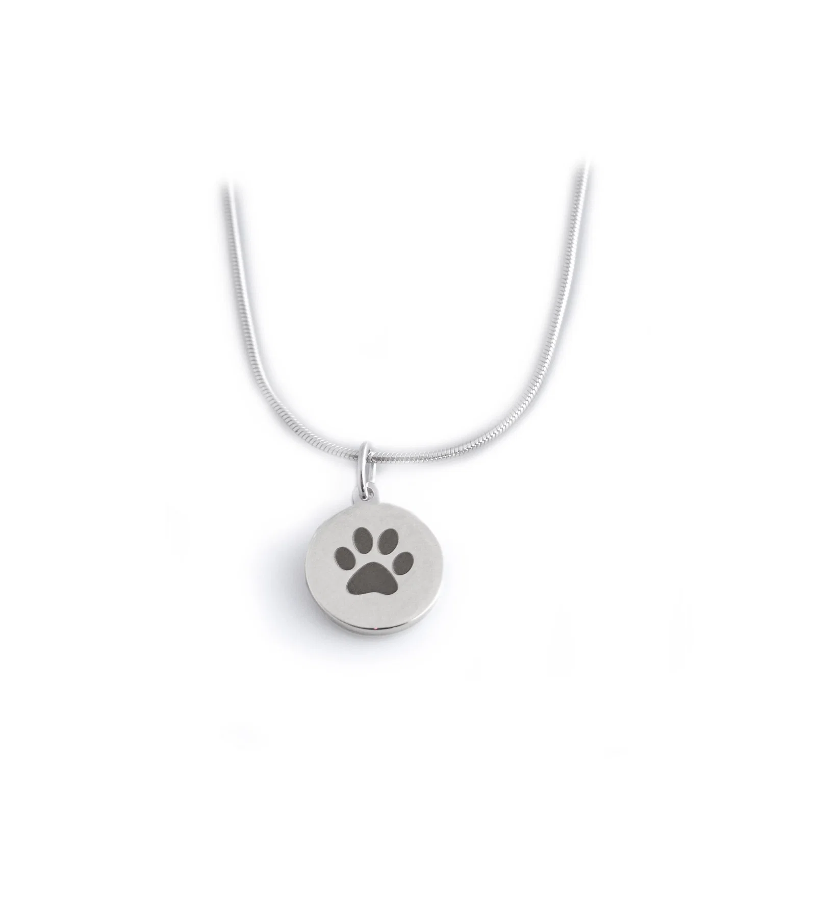Image of Sterling Silver Paw Print Heart Necklace