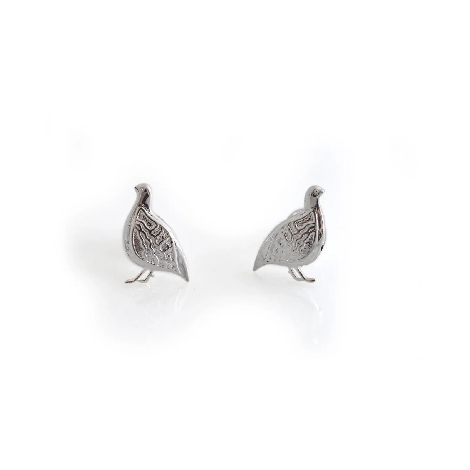 Image of Exclusive Sterling Silver Partridge Stud Earrings