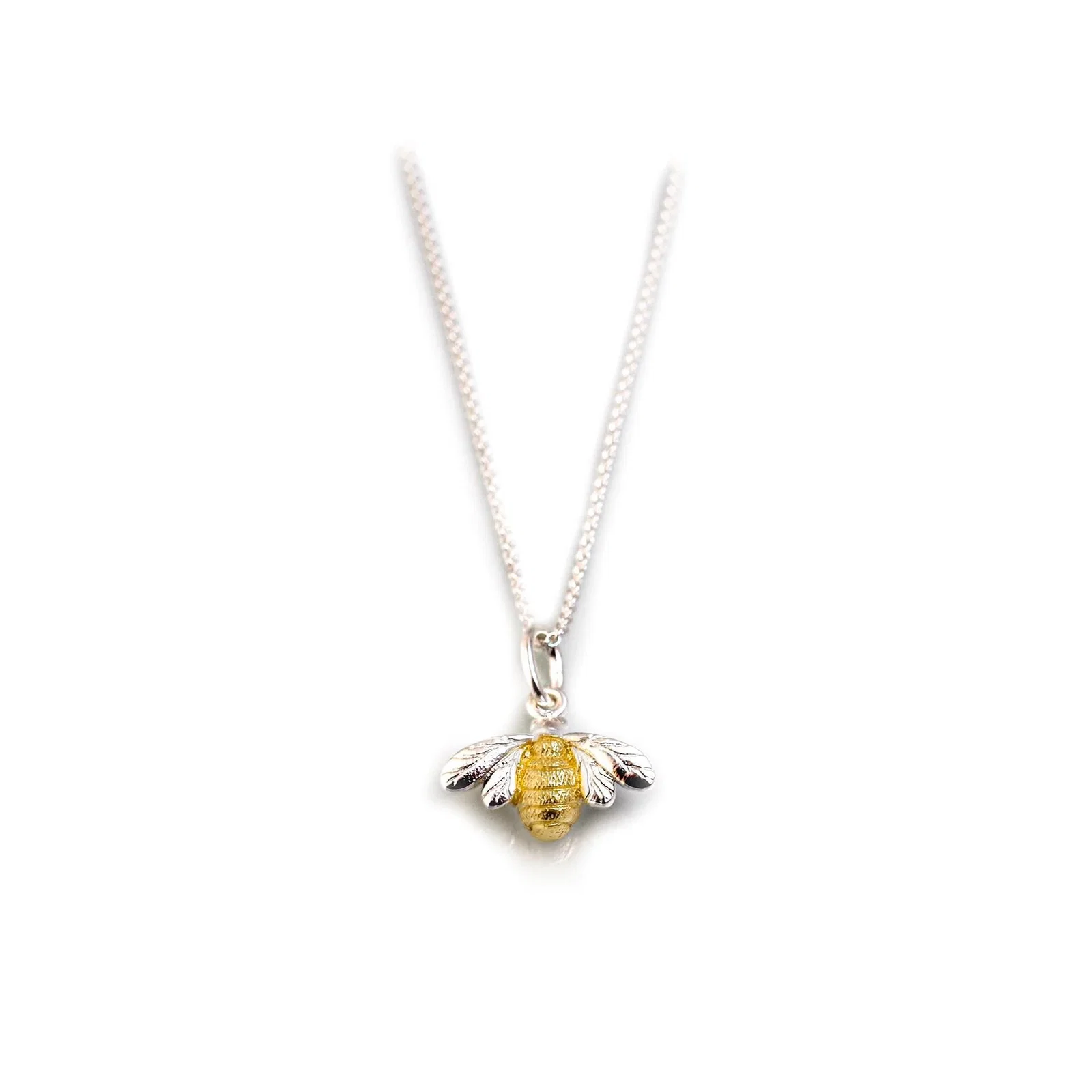 Image of Sterling Silver & 18ct Gold Plate Bumblebee Necklace