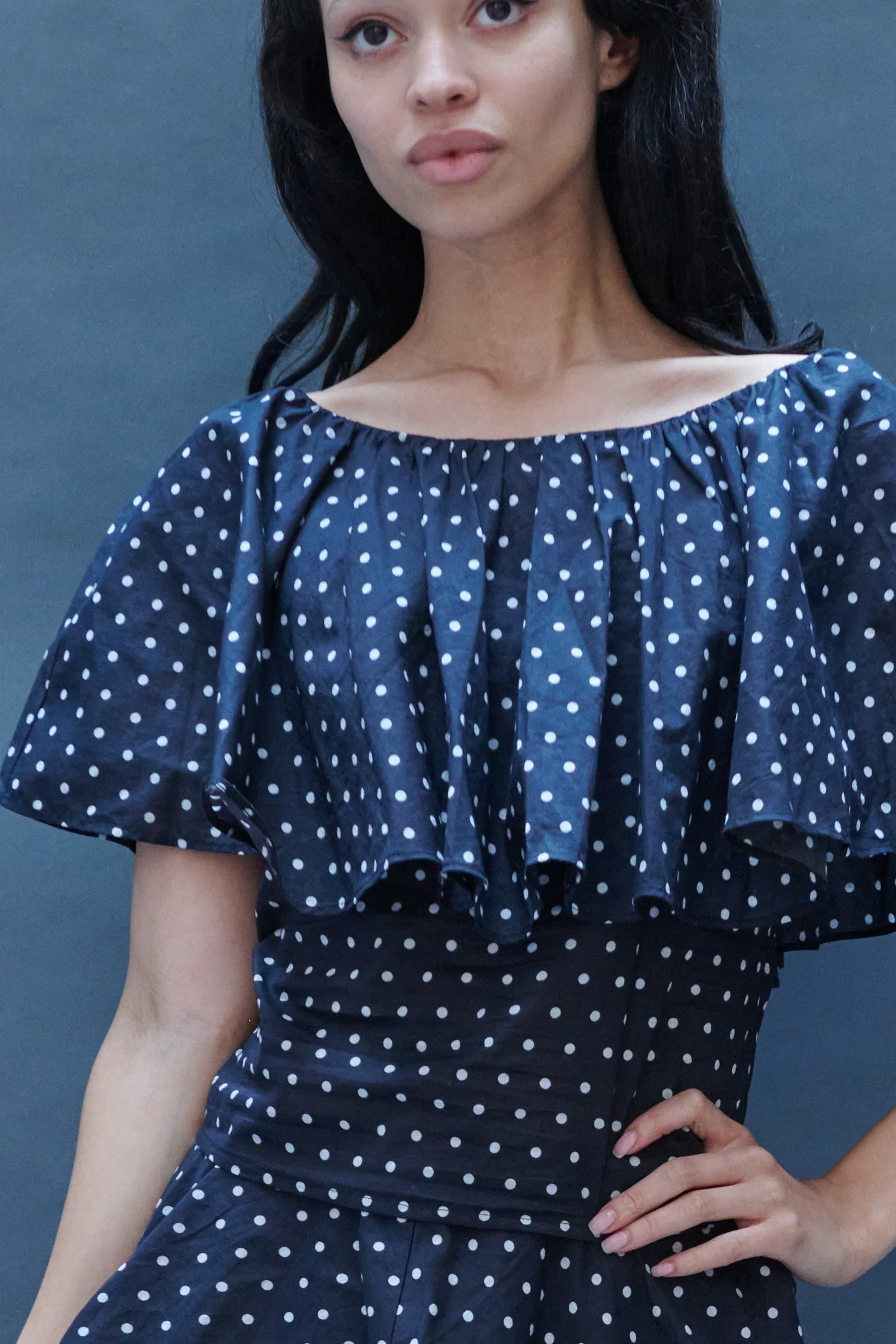 Image of Julia Blouse in Black Dots