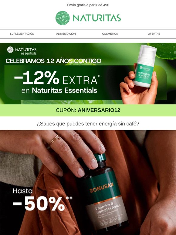 Disfruta de hasta -12% EXTRA💚 en Naturitas Essentials