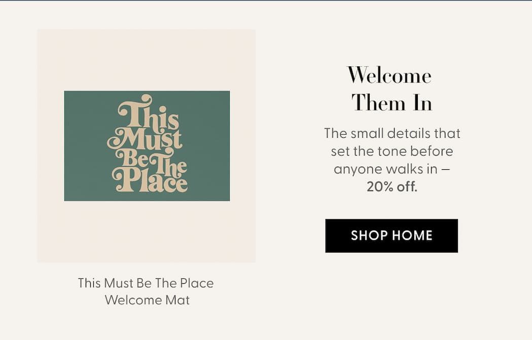 This Must Be The Place - Green & Beige Welcome Mat