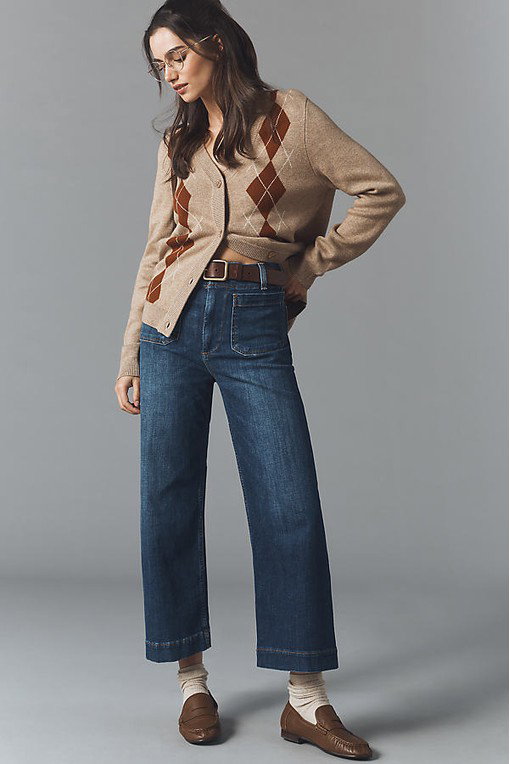 The Colette Crop Wide-Leg Jeans by Maeve