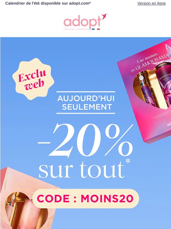 Exclu Web : -20% sur tout jusqu’à ce soir ! ⏳