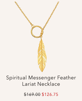 Spiritual Messenger Feather Lariat Necklace