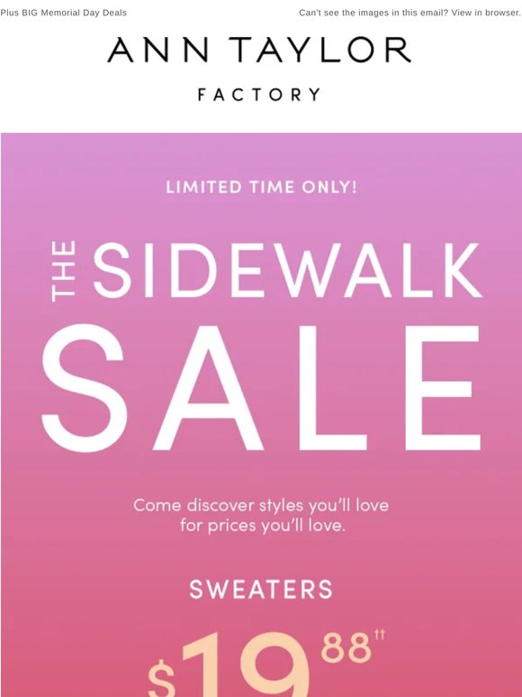Don’t Miss The Sidewalk Sale!