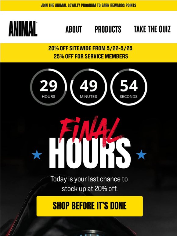 Last chance for 20% off
