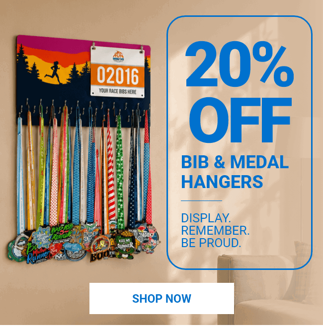 20% Off Bib & Medal Hangers