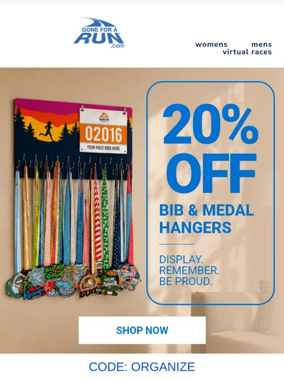 20% OFF Race Bib & Medal Displays