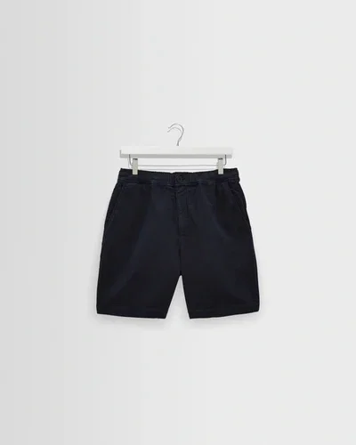 Kurt - Navy Crinkle Cotton-Linen Shorts