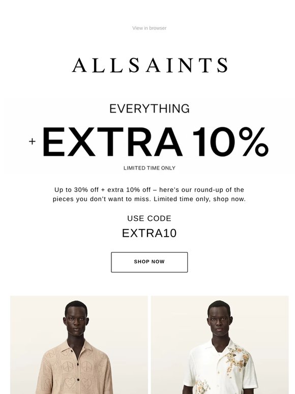 Up To 30% Off + Extra 10% Off