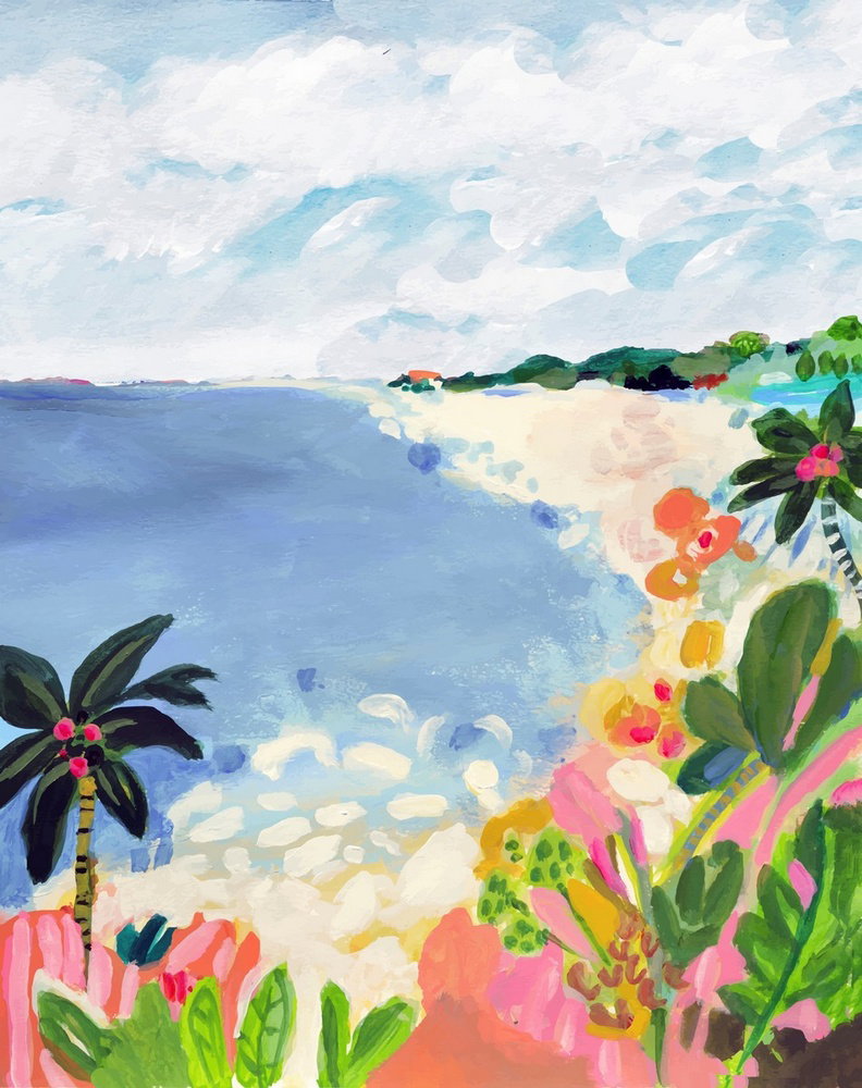 Coastal Island 5 Pink Shore by Karen Fields