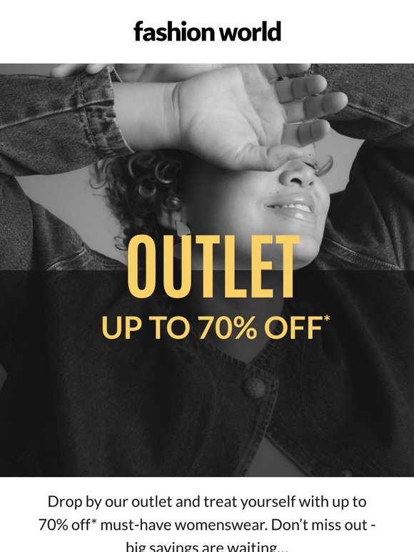 OUTLET: Up to 70% off 🚨
